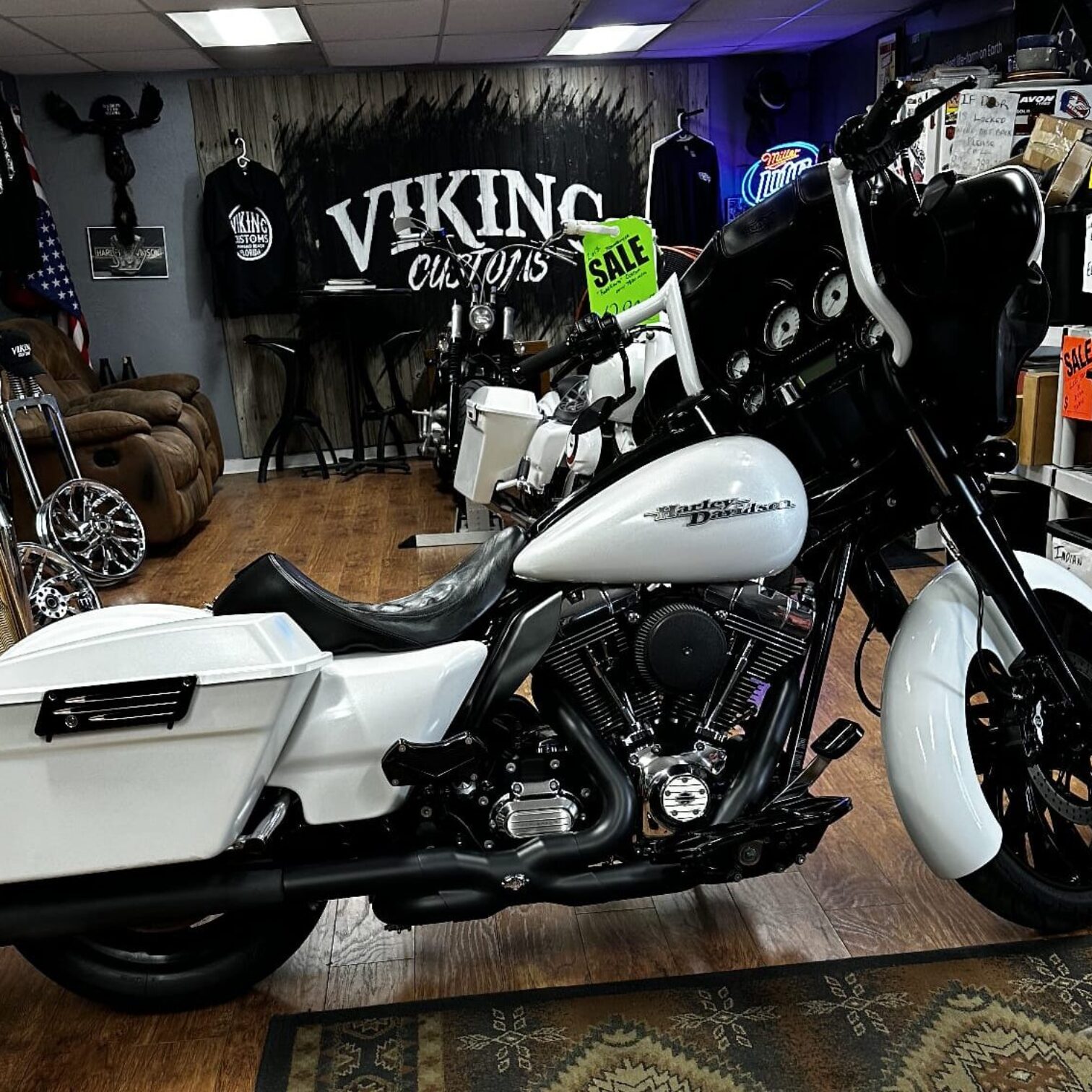 2011 FLHX Street Glide for sale in motorcycle shop showroom floor