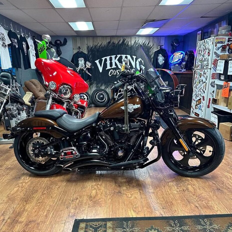 2019 Harley-Davidson FLFSB 114 for sale in motorcycle shop showroom floor